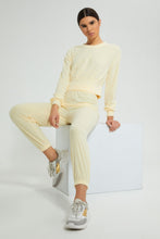 تنزيل الصورة على معرض الصور، Redtag-Yellow-Plain-Jogger-With-Elasticated-Hem-&amp;-Placement-Embroideredroidery-Trousers-Women's-
