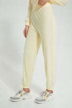 تنزيل الصورة على معرض الصور، Redtag-Yellow-Plain-Jogger-With-Elasticated-Hem-&amp;-Placement-Embroideredroidery-Trousers-Women's-
