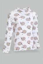 Load image into Gallery viewer, Redtag-White-Printed-Ribbed-Tshirt-All-Over-Prints-Infant-Girls-3 to 24 Months
