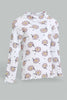 Redtag-White-Printed-Ribbed-Tshirt-All-Over-Prints-Infant-Girls-3 to 24 Months