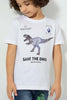 Redtag-White-Oversized-Dino-Print-T-Shirt-All-Over-Prints-Boys-2 to 8 Years