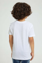 Load image into Gallery viewer, Redtag-White-Oversized-Dino-Print-T-Shirt-All-Over-Prints-Boys-2 to 8 Years
