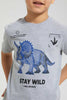 Redtag-Grey-Oversized-Print-T-Shirt-All-Over-Prints-Boys-2 to 8 Years