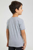 Redtag-Grey-Oversized-Print-T-Shirt-All-Over-Prints-Boys-2 to 8 Years