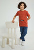 Redtag-Brown-Embossed-T-Shirt-All-Over-Prints-Boys-2 to 8 Years