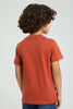 Redtag-Brown-Embossed-T-Shirt-All-Over-Prints-Boys-2 to 8 Years