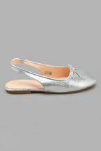 تنزيل الصورة على معرض الصور، Redtag-Silver-Bow-Trim-Mule-Ballerinas-Senior-Girls-5 to 14 Years
