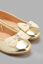 Load image into Gallery viewer, Redtag-Gold-Bow-Trim-Ballerina-Ballerinas-Senior-Girls-5 to 14 Years
