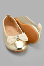 Load image into Gallery viewer, Redtag-Gold-Bow-Trim-Ballerina-Ballerinas-Senior-Girls-5 to 14 Years
