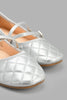 Redtag-Silver-Quilted-Ballerina-Ballerinas-Senior-Girls-5 to 14 Years