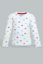 Load image into Gallery viewer, Redtag-White-Car-Printed-Long-Sleeve-T-Shirt-Long-Sleeves-Infant-Boys-3 to 24 Months
