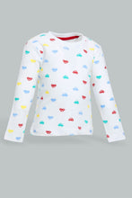 Load image into Gallery viewer, Redtag-White-Car-Printed-Long-Sleeve-T-Shirt-Long-Sleeves-Infant-Boys-3 to 24 Months
