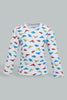 Redtag-Grey-Dino-Printed-Long-Sleeve-T-Shirt-Long-Sleeves-Infant-Boys-3 to 24 Months