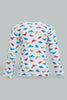 Redtag-Grey-Dino-Printed-Long-Sleeve-T-Shirt-Long-Sleeves-Infant-Boys-3 to 24 Months