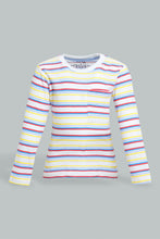 Load image into Gallery viewer, Redtag-Red-And-Yellow-Striped-Long-Sleeve-T-Shirt-Long-Sleeves-Infant-Boys-3 to 24 Months
