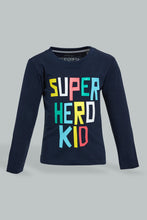 Load image into Gallery viewer, Redtag-Navy-Long-Sleeve-T-Shirt-Long-Sleeves-Infant-Boys-3 to 24 Months
