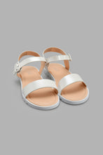 Load image into Gallery viewer, Redtag-White-Glitter-Sandal-Slingbacks-Senior-Girls-5 to 14 Years
