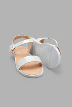 Load image into Gallery viewer, Redtag-White-Glitter-Sandal-Slingbacks-Senior-Girls-5 to 14 Years
