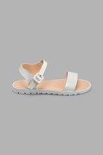 Load image into Gallery viewer, Redtag-White-Glitter-Sandal-Slingbacks-Senior-Girls-5 to 14 Years
