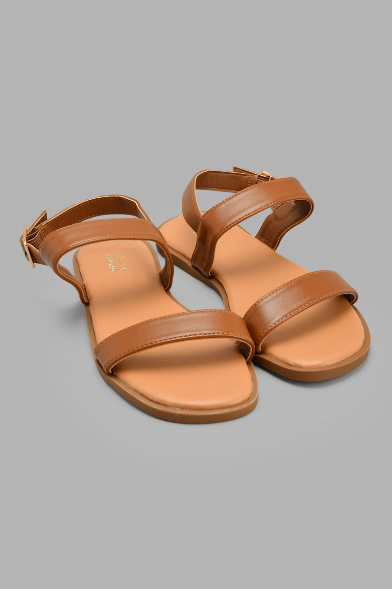 Redtag-Brown-Strap-Sandal-Sandals-Senior-Girls-5 to 14 Years