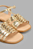 Redtag-Gold-Multi-Strap-Sandal-Sandals-Senior-Girls-5 to 14 Years