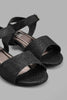 Redtag-Black-Glitter-Heel-Sandal-Sandals-Senior-Girls-5 to 14 Years