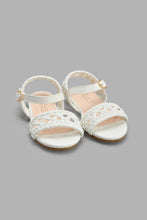 Load image into Gallery viewer, Redtag-White-Braided-Strap-Sandal-Slingbacks-Girls-3 to 5 Years
