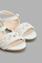 Load image into Gallery viewer, Redtag-White-Braided-Strap-Sandal-Slingbacks-Girls-3 to 5 Years
