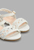 Redtag-White-Braided-Strap-Sandal-Slingbacks-Girls-3 to 5 Years