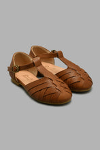 Load image into Gallery viewer, Redtag-Brown-Fisherman-Sandal-Colour:Brown,-Filter:Girls-Footwear-(3-to-5-Yrs),-GIR-Casual-Sandals,-New-In,-New-In-GIR-FOO,-Non-Sale,-S22A,-Section:Kidswear-Girls-3 to 5 Years
