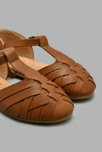 Load image into Gallery viewer, Redtag-Brown-Fisherman-Sandal-Colour:Brown,-Filter:Girls-Footwear-(3-to-5-Yrs),-GIR-Casual-Sandals,-New-In,-New-In-GIR-FOO,-Non-Sale,-S22A,-Section:Kidswear-Girls-3 to 5 Years
