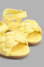 تنزيل الصورة على معرض الصور، Redtag-Pale-Yellow-Braided-Strap-Sandal-Sandals-Girls-3 to 5 Years
