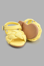 تنزيل الصورة على معرض الصور، Redtag-Pale-Yellow-Braided-Strap-Sandal-Sandals-Girls-3 to 5 Years
