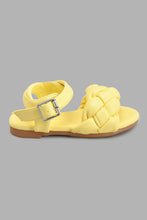 تنزيل الصورة على معرض الصور، Redtag-Pale-Yellow-Braided-Strap-Sandal-Sandals-Girls-3 to 5 Years
