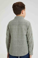 تنزيل الصورة على معرض الصور، Redtag-Olive-Check-Linen-Feel-Long-Sleeve-Shirt-Casual-Shirts-Boys-2 to 8 Years
