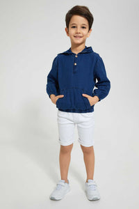 Redtag-Dark-Wash-Hooded-Shirt-Casual-Shirts-Boys-2 to 8 Years
