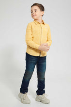 تنزيل الصورة على معرض الصور، Redtag-Yellow-Check-Linen-Feel-Long-Sleeve-Shirt-Casual-Shirts-Boys-2 to 8 Years
