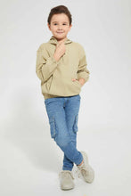 Load image into Gallery viewer, Redtag-Beige-Hooded-Shirt-Casual-Shirts-Boys-2 to 8 Years
