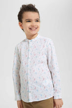 Load image into Gallery viewer, Redtag-White-Robot-Print-Mandarin-Shirt-Casual-Shirts-Boys-2 to 8 Years
