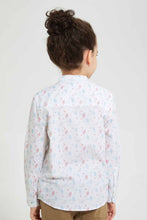 Load image into Gallery viewer, Redtag-White-Robot-Print-Mandarin-Shirt-Casual-Shirts-Boys-2 to 8 Years
