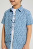 Redtag-Blue-Short-Sleeve-Print-Shirt-And-T-Shirt-Set-Boys-Shirts,-Colour:Blue,-Filter:Boys-(2-to-8-Yrs),-New-In,-New-In-BOY,-Non-Sale,-S22B,-Section:Kidswear-Boys-2 to 8 Years
