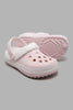 Redtag-Pale-Pink-Clogs-With-Faux-Fur-Clogs-Girls-3 to 5 Years