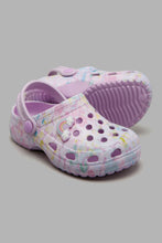 Load image into Gallery viewer, Redtag-Lilac-Clogs-With-Rainbow-Trim-Clogs-Girls-3 to 5 Years
