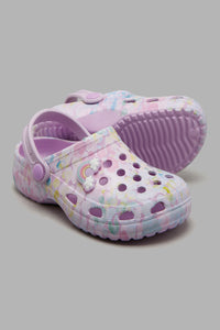 Redtag-Lilac-Clogs-With-Rainbow-Trim-Clogs-Girls-3 to 5 Years