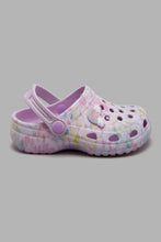 Load image into Gallery viewer, Redtag-Lilac-Clogs-With-Rainbow-Trim-Clogs-Girls-3 to 5 Years
