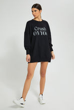 Load image into Gallery viewer, Redtag-Black-Oversize-SweaT-Shirt-Sweatshirts-Women&#39;s-
