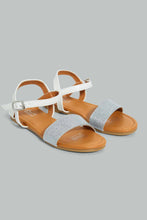 Load image into Gallery viewer, Redtag-White-Glitter-Strap-Sandal-Casual-Sandals-Senior-Girls-5 to 14 Years
