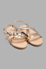 Load image into Gallery viewer, Redtag-Copper-Briaded-Sandal-Sandals-Senior-Girls-5 to 14 Years
