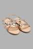 Redtag-Copper-Briaded-Sandal-Sandals-Senior-Girls-5 to 14 Years