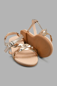 Redtag-Copper-Briaded-Sandal-Sandals-Senior-Girls-5 to 14 Years